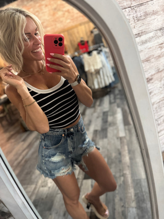 Navy Striped Tank