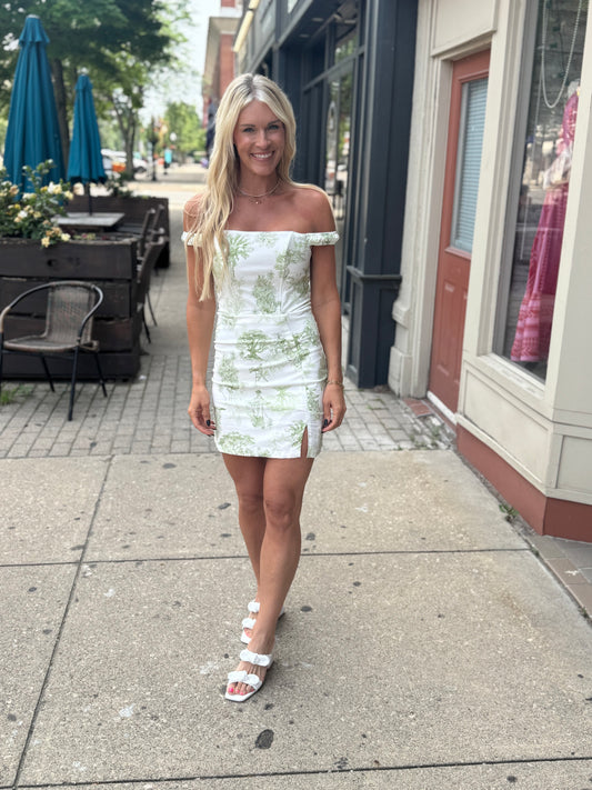 Fitted off Shoulder Mini