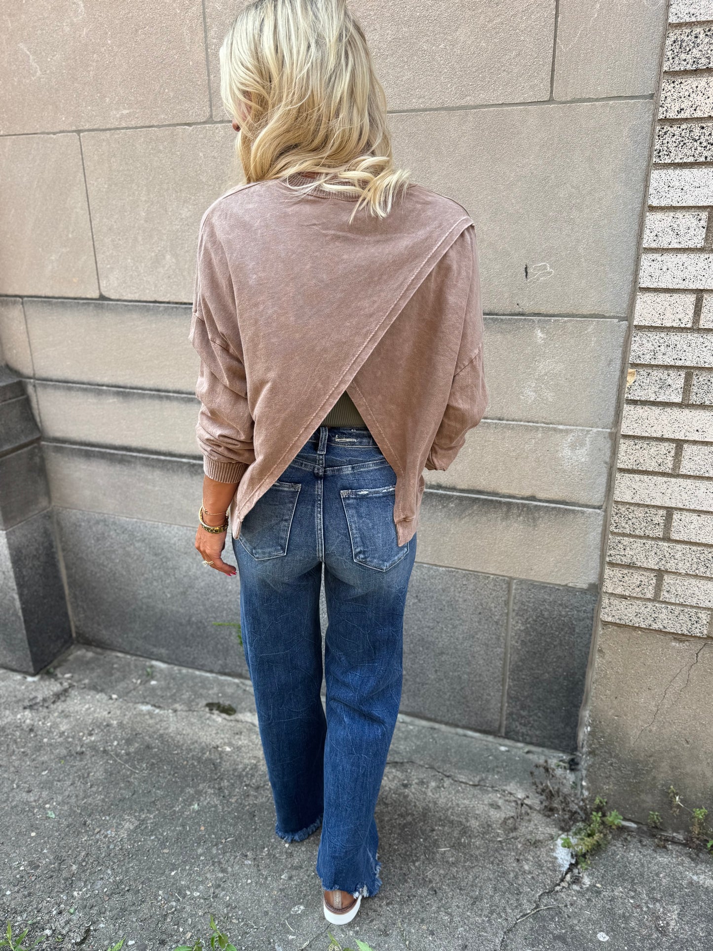 Mineral Wash OpenBack Terry Top