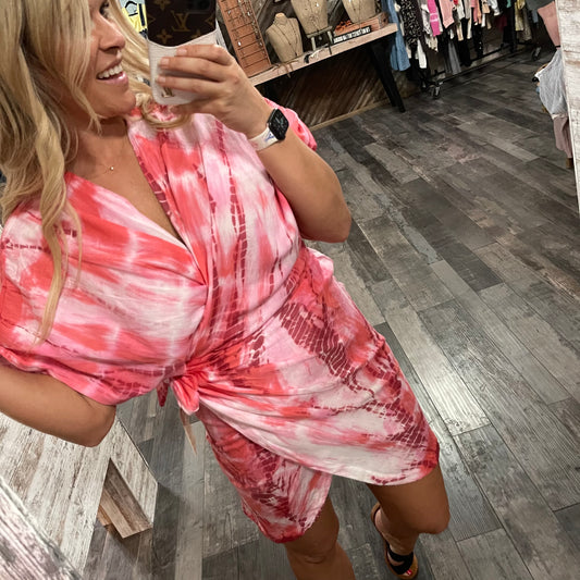 Tie Dye Wrap Dress