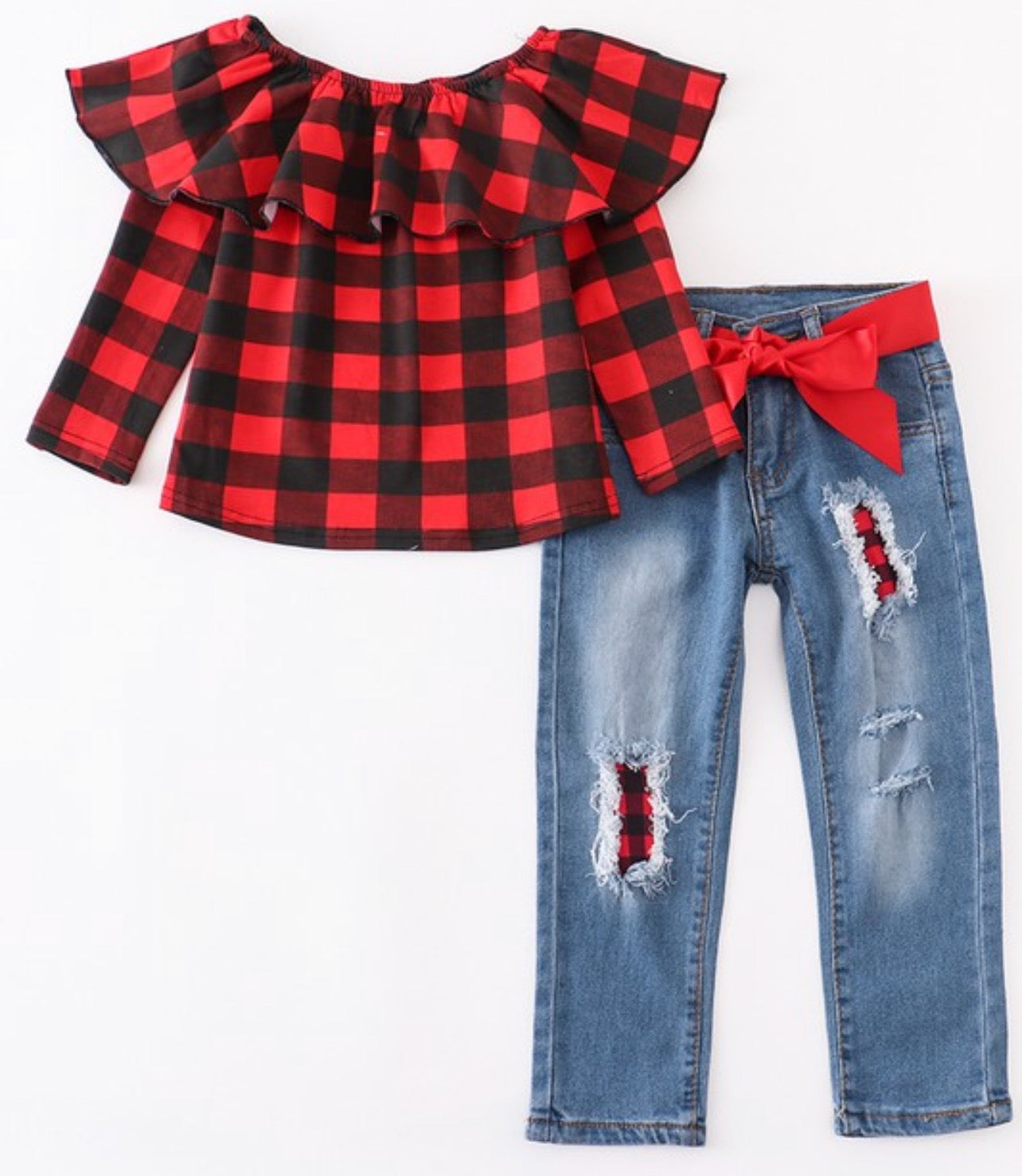 Buffalo plaid set